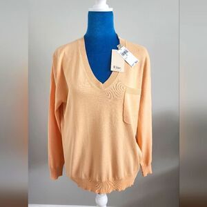 NEW WOMEN'S ELIE PULOVER CORALS YELLOW  COLOR. VICKONSE/NEILON MATERIAL. SIZE S